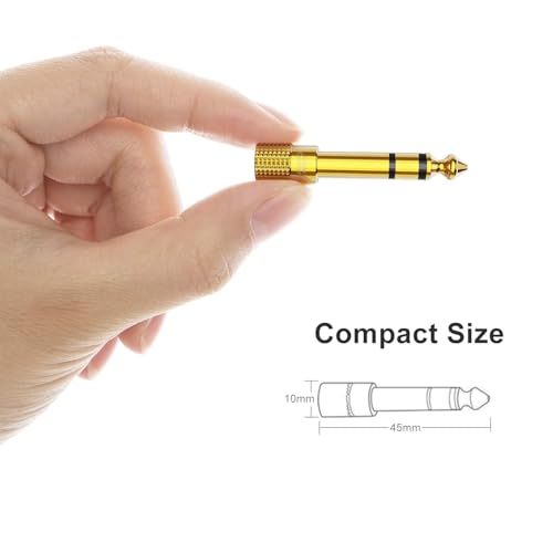 CableCreation 1/4" to 1/8" Headphone Audio Adapter 5PCS, TRS Stereo Adapter | 6.35mm to 3.5mm Audio Jack Convertor Gold Plated for Cellphone, Speaker, Mic, iPod, Receiver, Guitar, Digital Piano