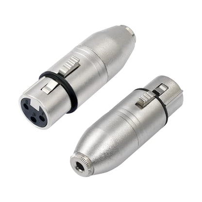 2Pack 1/8 TRS Female to 3Pin XLR Female Aduio Adapter,Balanced XLR to 3.5mm Converter for Mixer, Microphone, Power Amplifier - color: 1/8 F to XLR F