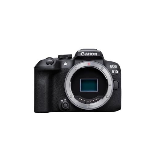 Canon EOS R10 Content Creator Kit, Mirrorless Vlogging Camera with RF-S18-45mm F4.5-6.3 is STM Lens, Tripod and Stereo Microphone, 24.2 Megapixel CMOS (APS-C) Sensor, 4K Video, Black | 24.2 Megapixel CMOS (APS-C) Sensor, Stereo Microphone, 4K Video, RF-S1