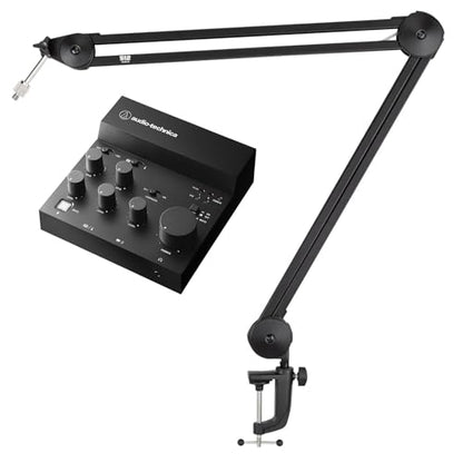 Audiosavings Bundle: AT-UMX3 USB Audio Mixer - Plug-and-Play, Live Streaming Ready Bundle with 512-BBA 31" Adjustable Microphone Boom Arm Mic Stand (2 Items)