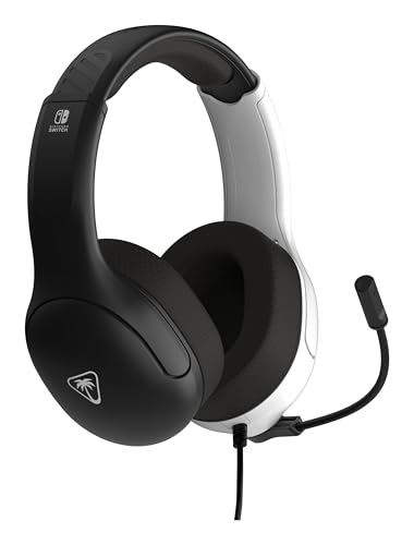 Turtle Beach Airlite Fit Wired Gaming Headset for Nintendo Switch 2, Lite | Also works with Nintendo Switch OLED, Flip-to-Mute Mic, Comfortable Ear Cushions, 40mm Speakers, Lightweight, White & Black - color: White & Black