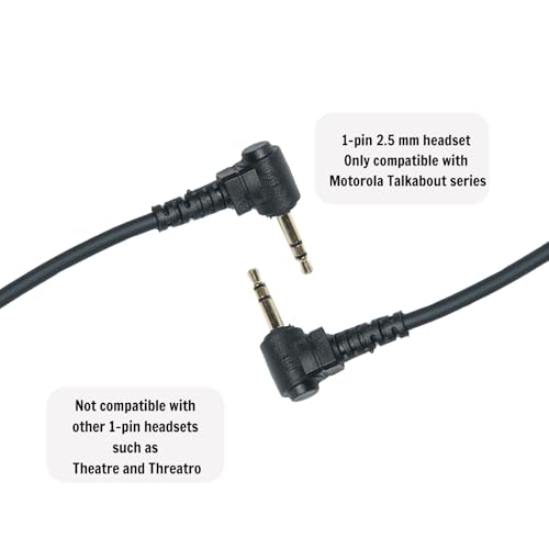 D-Shape Headset Earpiece with PTT Mic Compatible with Motorola Talkabout - size: 2pack