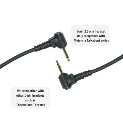 D-Shape Headset Earpiece with PTT Mic Compatible with Motorola Talkabout - size: 2pack