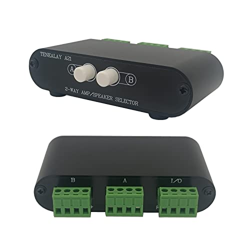 2-Way Stereo Amplifier Speaker Selector, AB Speaker Switch 2 Zone Distribution, Amp Switcher Box, SPK Controller A21 - color: 2 WAY AMP Switcher A21