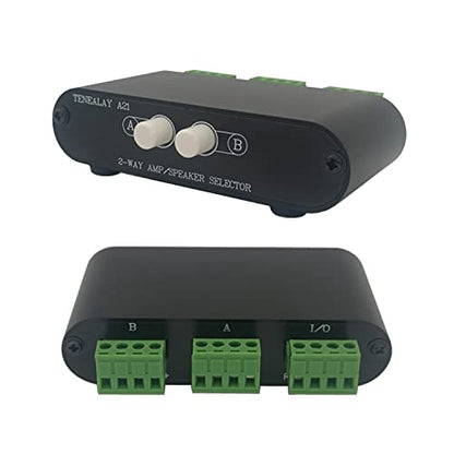 2-Way Stereo Amplifier Speaker Selector, AB Speaker Switch 2 Zone Distribution, Amp Switcher Box, SPK Controller A21 - color: 2 WAY AMP Switcher A21