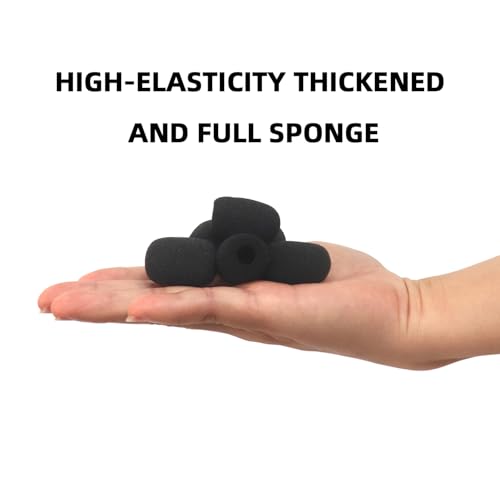 15 Pack Foam Microphone Windscreen, Lapel Headset Microphone Sponge Mini Foam Cover Shield Protection for Variety of Headset (Black)