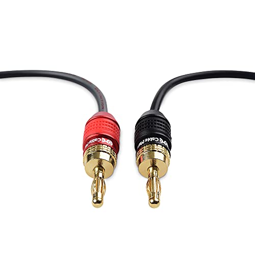 Cable Matters Heavy Duty 12 AWG Speaker Wire, 6ft, Black | Single OFC Speaker Cable with Banana Plugs - size: 6 Feet