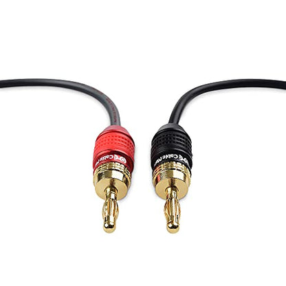 Cable Matters Heavy Duty 12 AWG Speaker Wire, 6ft, Black | Single OFC Speaker Cable with Banana Plugs - size: 6 Feet