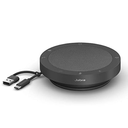 Jabra Speak2 40 Portable Speakerphone - 4 Noise-Cancelling Mics, 50mm Full Range Speakers with Wideband Audio for Clear Sound, USB-A/USB-C Connections - Certified Microsoft Teams Speaker - Dark Grey - size: MS Teams, style: Teams Certified
