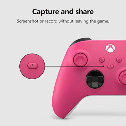 Xbox Wireless Gaming Controller | Deep Pink | Consoles, PCs, TVs, mobile, and more | Textured Grip | Wireless, Bluetooth, USB-C Connectivity - style: Deep Pink