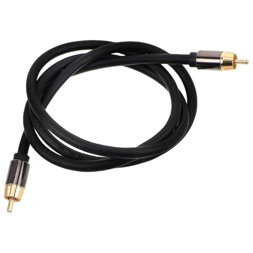 1m Black Gold Aluminum Alloy Audio and Video Cable Coaxial Digital Output for Home Theater and Speaker Systems