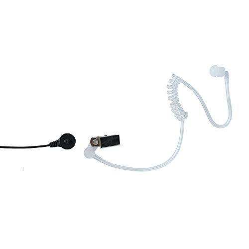 Caroo 2-Pin Acoustic Tube Earpiece Compatible with TK-3107 UV-5R 2-Pack | PTT Mic, Comfort, Hands-Free, Lightweight, Covert, Surveillance Headset, Kenwood Baofeng BF-888S UV-82 TK-2107 TK-3207