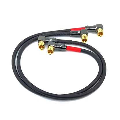 WJSTN-061 Right Angle RCA to Right Angle RCA Cable Male-to-Male RCA Audio Cable 2Pack (2FT) - size: 2FT