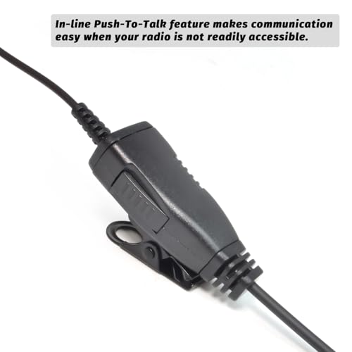 3 Pack Walkie Talkie G-Shape Earpiece with Mic for Motorola Talkabout Radio | Two-Way Radio Swivel Earhook Headset Ear Piece Headphone w/In-line Microphone PTT for T470 T600 T800 T465 T475 T460 T400 T200
