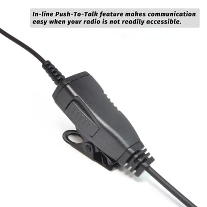 3 Pack Walkie Talkie G-Shape Earpiece with Mic for Motorola Talkabout Radio | Two-Way Radio Swivel Earhook Headset Ear Piece Headphone w/In-line Microphone PTT for T470 T600 T800 T465 T475 T460 T400 T200