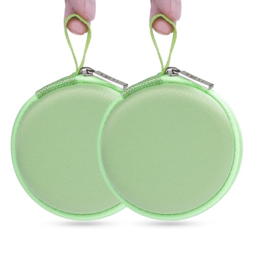 Ginsco Mini-Portable Hard Shell Earbuds Case for Apple EarPods Headphones USB-C Wired Ear Buds/Skullcandy Jib Wired Earbuds, Travel Case for Earphones Earplugs (2, Green) - color: Green