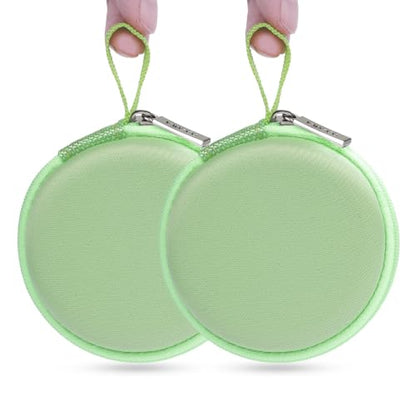 Ginsco Mini-Portable Hard Shell Earbuds Case for Apple EarPods Headphones USB-C Wired Ear Buds/Skullcandy Jib Wired Earbuds, Travel Case for Earphones Earplugs (2, Green) - color: Green