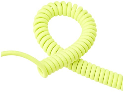AIAIAI Coiled neon Yellow 1.5m Thermo Plastic Cable with Soft Touch Surface - color: Neon Coiled + Adapter