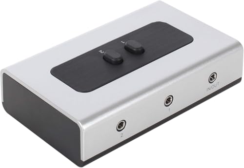 3.5mm Audio Switch, 2 in 1 Out & 1 in 2 Out Audio Selector Switch, Stereo Speaker Switch Box for PC, Laptop, Headphones and Speakers