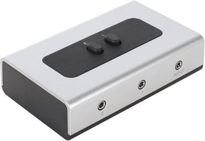 3.5mm Audio Switch, 2 in 1 Out & 1 in 2 Out Audio Selector Switch, Stereo Speaker Switch Box for PC, Laptop, Headphones and Speakers