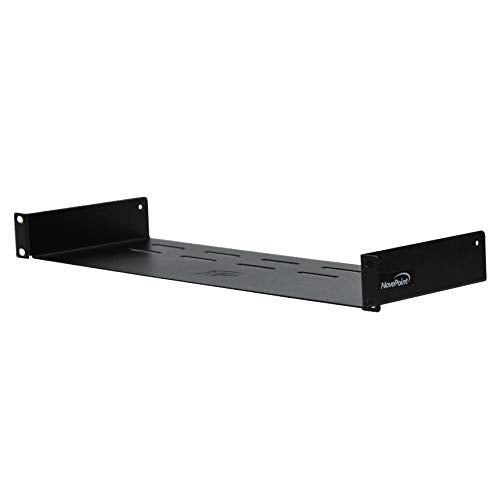 NavePoint Universal Rack Tray Vented Shelves 1U Black 6 Inches (150mm deep) No Lip - size: 6" Deep
