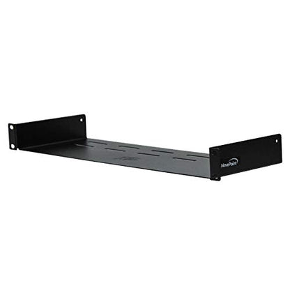 NavePoint Universal Rack Tray Vented Shelves 1U Black 6 Inches (150mm deep) No Lip - size: 6" Deep