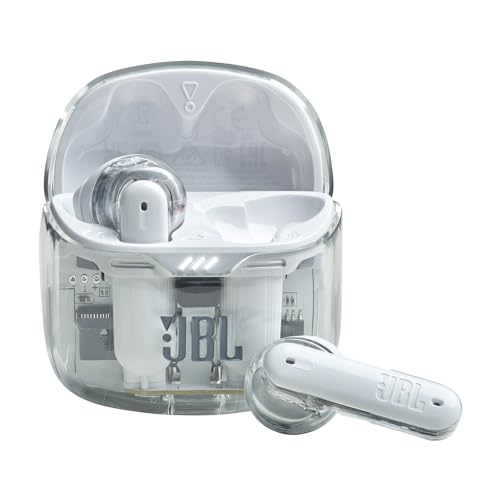JBL Tune Flex True Wireless with Active Noise Cancelling in-Ear Earbuds - Ghost Edition White (Renewed)