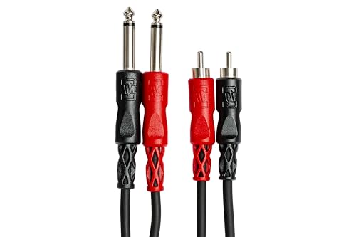 Hosa CPR-201 Dual 1/4 Inch TS to Dual RCA Stereo Interconnect Cable, 3.3 Feet - size: 3.3 Feet, style: One size