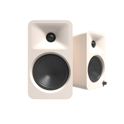 Kanto ORA4 140W Powered Reference Speakers with Bluetooth 5.0 and USB-C Input | 4” Woofers with Deep Bass Extension | Bi-Amplified | 80 Hz Automatic Crossover | Reference Quality Sound | Pair | Cream - color: Cream, size: 4" Woofer - 140 Watts