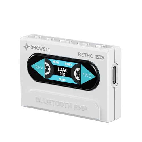FiiO/Snowsky Retro Nano Bluetooth USB DAC AMP with LDAC, aptX Adaptive, aptX LL (3.5mm Unbalanced & 4.4mm Balanced Output) (White) - color: White