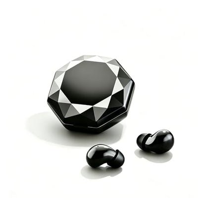 Invisible Sleep Earbuds for Side Sleepers, Ultra-Small Wireless Bluetooth, Mini Headphones with 24H Playtime, Diamond-Cut Case, Black - color: Black