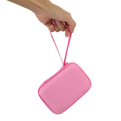 for JBL Go 5/4/3 Ultra Portable Speaker Hard Travel Case, Pink+White | Protective Storage Bag with Mesh Pocket & Hand Strap, Shockproof EVA Carrying Box, Soft Lining - color: Pink Case + Inner White