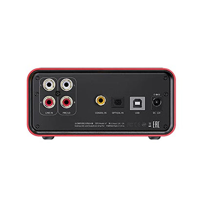 FiiO K7 Full Balanced HiFi DAC Headphone Amplifier AK4493S*2, XMOS XU208 PCM384kHz DSD256,USB/Optical/Coaxial/RCA Inputs, 6.35mm/4.4mm Output - color: Red