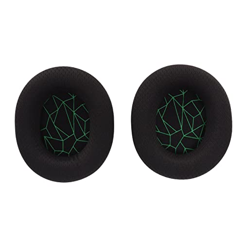 Replacement Ear Cushion Pads with Memory Foam Protein Leather for 3 5 7 Pro ATH M40X M50X MDR 7506 Cloud 2 Black V2 (Black earpads with Green Silk Screen) - color: Black earpads with green silk screen