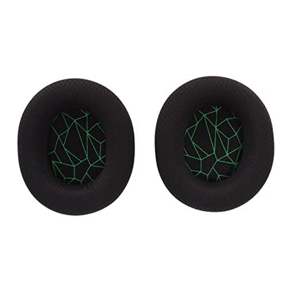Replacement Ear Cushion Pads with Memory Foam Protein Leather for 3 5 7 Pro ATH M40X M50X MDR 7506 Cloud 2 Black V2 (Black earpads with Green Silk Screen) - color: Black earpads with green silk screen
