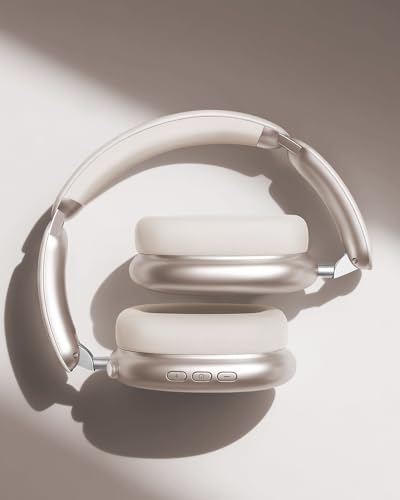 Wentronic Y02 Active Noise Cancelling Wireless Headphones, Starlight | Over-Ear, Bluetooth, 60H Playtime,Crystal Clear Calls, Hi-Res Audio, Big Bass, Foldable Lightweight for Travel Home Office - color: Starlight