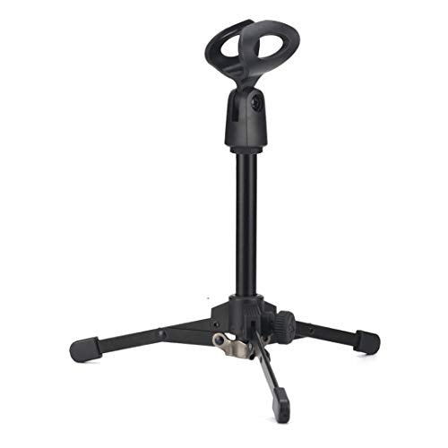 Foldable Tripod Desktop Microphone Stand Holder include Microphone clip Phone clip - color: 1