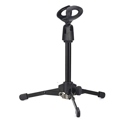 Foldable Tripod Desktop Microphone Stand Holder include Microphone clip Phone clip - color: 1