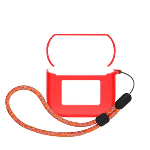 Protective Case Compatible with Tour Pro 3 and Charging Case Cover - Scratchproof, 360-Degree Shock Absorbing, Waterproof, and Drop-Proof with a Lanyard(Red+Orange Red Hanging Rope) - color: Red+Orange Red Hanging Rope