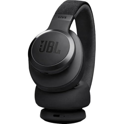 JBL Live 770NC - Wireless Over-Ear Headphones with True Adaptive Noise Cancelling with Smart Ambient, Up to 65 Hours of Battery Life, Comfort-fit Fabric Headband & Carrying Pouch (Black) (Renewed) - color: Black