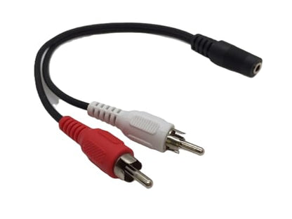QualConnect 3.5mm Stereo to Dual RCA Audio Adapter Cable, 3.5mm Female to Dual RCA Male (Red/White), 6 inch