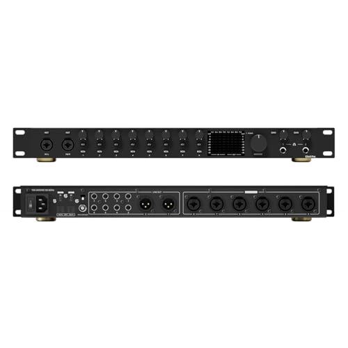 TOPPING E8x8 Pre Professional Audio Interface with 8 Ultra-Linear Mic Preamps, Dual Headphone Outputs & Zero-Latency Monitoring - High Dynamic Range & Precision Sound Control (E8X8 Pre-Black)