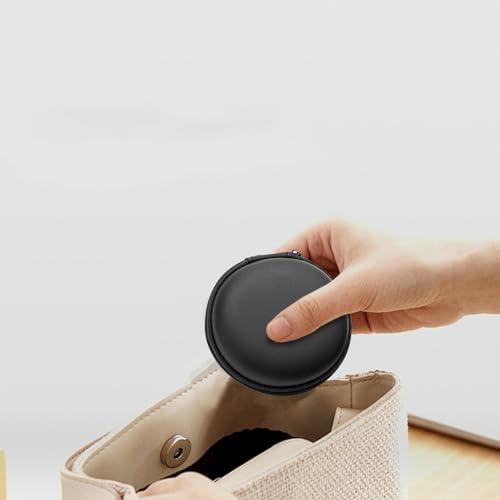 Earphone Case MAS CARNEY Headphone Earbud Hard Protective Carrying Case Bag - color: Black, style: Round