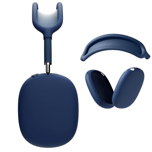 Case Ear Cover for AirPods Max Headphones for Airpod Max Accessories(USB-C/Lightning)(2024/2020), 2 Set of Headband Cover and Clear Soft TPU Ear Cups Sheel,Scratch Resistant and Condensation Resistant - color: A5-Blue