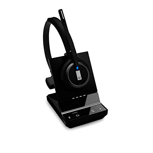 Sennheiser SDW 5034 (507008) - Single-Sided (Monaural) Wireless DECT Headset for Softphone/PC & Mobile Phone Connection Dual Microphone Ultra Noise Cancelling, Black
