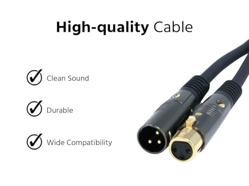 Monoprice XLR Male to XLR Female Cable - 25 Feet - Black, 16AWG, Gold Plated, Microphone & Interconnect - Stage Right Series - size: 25ft, style: Premier Series