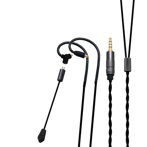 Earphone Cable MMCX Replacement Earphone Wire 3.5mm Audio Jack Detachable Earbuds Exchange Nylon Braided Cord with Mic and Comfortable