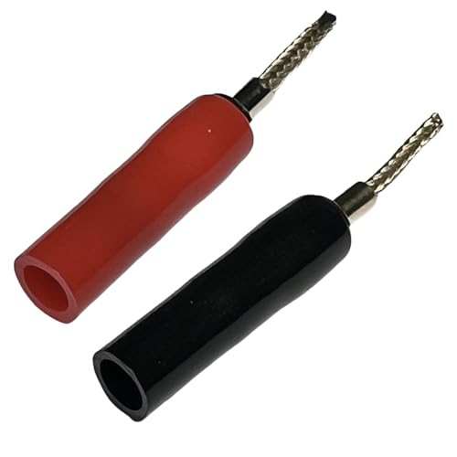 CESS 2mm Flex Pin Braided Banana Plug, Gold Plated, 4 Pairs | Black and Red colors make connections easy to identify.