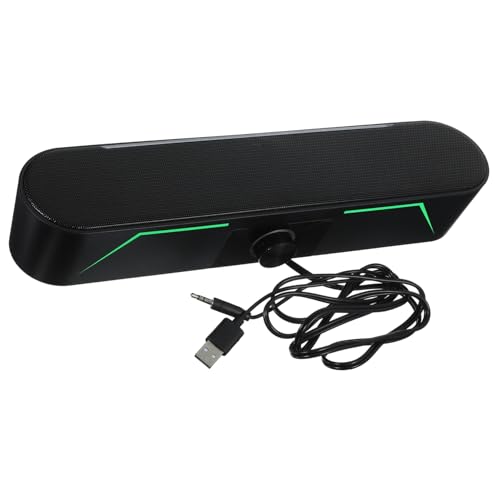 TEHAUX Sound Bar Speaker for Desktop Wired Gaming Soundbar RGB Lighting USB Powered Stereo Sound System Tablets
