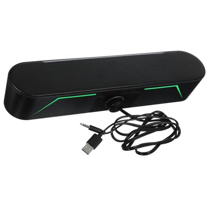 TEHAUX Sound Bar Speaker for Desktop Wired Gaming Soundbar RGB Lighting USB Powered Stereo Sound System Tablets